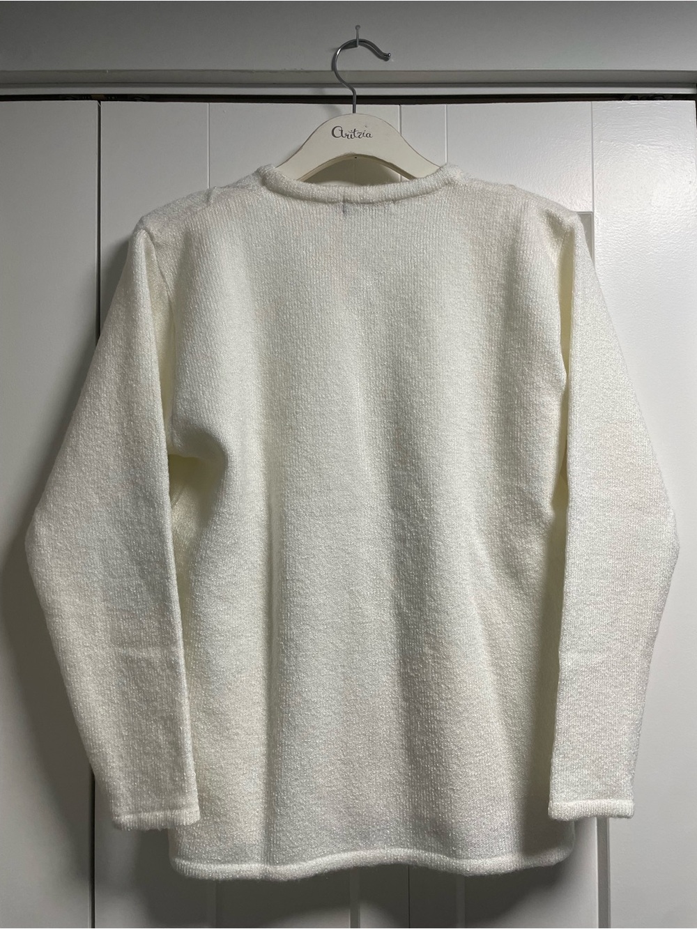90s Y2K Vintage Volga Beaded Diamond Pattern Cardigan White Size L - Picture 2 of 7